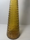 Vintage Empoli Amber Glass Aztec Genie Bottle Decanter Italy