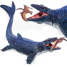 Large Jurassic Mosasaurus Dinosaur Toys Figure 11 4         Plastic Blue And Brown