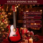 41-inch Beginner Acoustic Guitar Red  Starter Kit With Gig Bag string Picks
