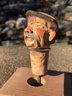 Vintage Anri Hand Carved Painted Wood Wine Cork Bottle Stopper Pourer Man Ex 