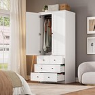 Armoire Wardrobe Closet With 3 Drawers   2 Doors  Modern Wooden Wardrobe Cabinet