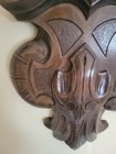 Antique Hand Carved Wood Walnu Architectural Salvage Relief Wall Sculpture Panel