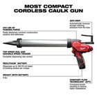 Milwaukee 2442-21 M12 Aluminum Barrel Sausage Style Caulk Adhesive Gun Kit Us