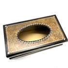 Wood Faux Stacked Books Long Tissue Box Cover Holder Brown Rectangular