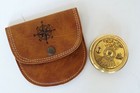 Antique Brass Golden 100 Year Calendar With Poem Compass Leather