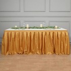 Gold 21 Feet Pleated Table Skirt Polyester Fabric Tradeshow Wedding Catering