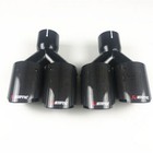 2pcs Id 2 5   63mm  Od 3 5   89mm  Akrapovic Carbon Fiber Exhaust Tip Dual Pipe