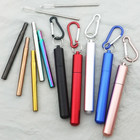 Stainless Steel Reusable Collapsible Straw Foldable Portable Metal Straw With Ca