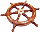 18  Durable Wooden Brass Design Ship Wheel For Nautical Pirate Themed Home Decor
