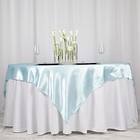Light Blue Satin 72x72  Square Table Overlay Wedding Party Decorations Sale