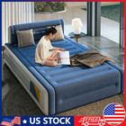 200 150 42cm Queen Inflatable Air Bed Mattress W  Built-in Pump Backrests Blue