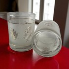 Vintage Libbey Gold Foliage Glasses     Set Of 2  1950 s Modern Frosted With Gold