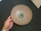 Vintage Pink Glass Ceiling Light Fixture Shade 3 Hole Embossed Floral Pattern