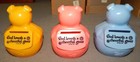 3 Vintage Plastic Piggy Banks W  2 Corinthians 9 7  about 3  1 4  Tall  New