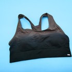 Victorias Secret Sports Bra Large Black Ribbed Seamless Lightly Lined Pullover