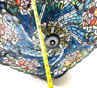 Tiffany Style Floral Lamp  Vintage Stain Glass  Art Deco  26 h Shade 20 w