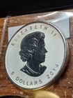 2014  5 Dollar Canada Maple Leaf Rev   Proof Horse Privy Mark  9999 Silver   1oz