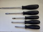 Snap-on Tools Vintage Black Triangle Handle 5 Piece Screwdriver Set Power Grip