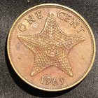 1969 Bahamas 1 Cent Nickel Brass Coin - Vf  very Fine  Condition
