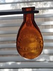 Antique Valentines Meat Juice Bottle Amber Teardrop 3 1 2 Inches 