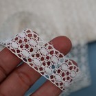 Vintage French Lace Border Cotton Bobbin Lace Oval Openwork Insertion Trim