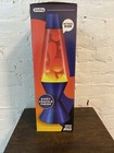 16 3  Lava Lamp Xl 52 Oz Cracked Cobalt Base With Orange Wax Red Liquid