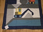 Nwt Pottery Barn Kids Jax Construction Toddler Quilt Excavator Truck 50 X 34