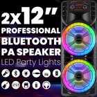 Dual 12  Portable Bluetooth Speaker Loud Heavy Bass Sound Party Speaker W  Mic