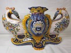 Antique Hr Henriot Quimper Faience Jardiniere Large 18 5  Planter Pottery Signed
