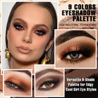 9 Colors Brown Nude Gold Black Smokey Glitter Eyeshadow Palette