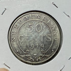 1919 Newfoundland Canada 50 Cents Silver Coin
