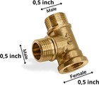 Brass Pipe Tee 1 2  Female X 1 2  Male X 1 2  Male Npt Fittings Connector