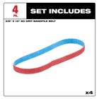 Milwaukee 3 8 Inch X 13 Inch 80 Grit Bandfile Belts  4 Pack