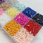 10000pcs Assorted 15 Colors Imitation Half Flatback Pearl Bead 4mm Gem Scrapb   