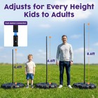 Tetherball Ball And Rope Set     Portable Tether Ball With Heavy Duty Base And Adj