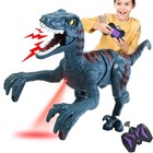 Realistic Walking Velociraptor Toy With Lights   Sounds - Stem Dinosaur For Kids