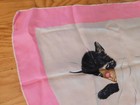 Vintage Pink   White All Silk Chessie Cat C o Rr Ladies  Scarf