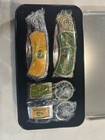 John Deere 4 Pc Pocket Knife   Keychain Set Green Yellow Tractor New Unused