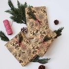Kraft Floral Wrapping Paper Gift Wrap W  Cut Lines Vintage Black Floral Design