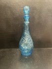 Vintage Mcm Empoli Italian Aqua Blue Glass  grapes  Genie Bottle decanter