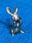 Lot  4  Vintage Pewter Bunny Rabbit Figurines