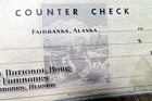 Vintage 1940s Alaska National Bank Of Fairbanks Alaska Blank Counter Check