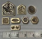 Antique Indian Brass Block Print Stamps-lot Of 8