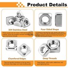 M3 M4 M5 6 To M20 A2 A4 Stainless Steel Square Nuts Chamfered Thick Type Din 557
