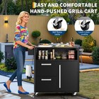 Outdoor Grill Cart  bar Cart Grill Table With Storage Cabinet  food Prep Table