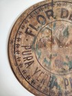 Yerba Mate Tea Wooden Burlap Barrel Lids Paraguay Flor De Lis Antique