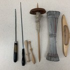 Lot Of Weaving Loom 8 5  Wire Heddles Shuttle Hooks Weights And Misc Items