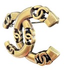 Chanel Vintage Gold Interlocking Brooch Fall winter 2023 Act Ii  chxx016 
