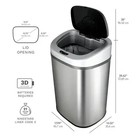 Brand New Ninestars Dzt-80-4 Motion Sensor Stainless Steel Trash Can - Free Ship