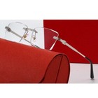 Vintage Clear Lens Silver Wire Frame Rimless Hip Hop Retro Fashion Glasses